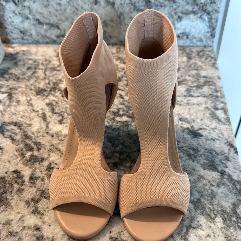 Chic Beige Women's Open-Toe Heels